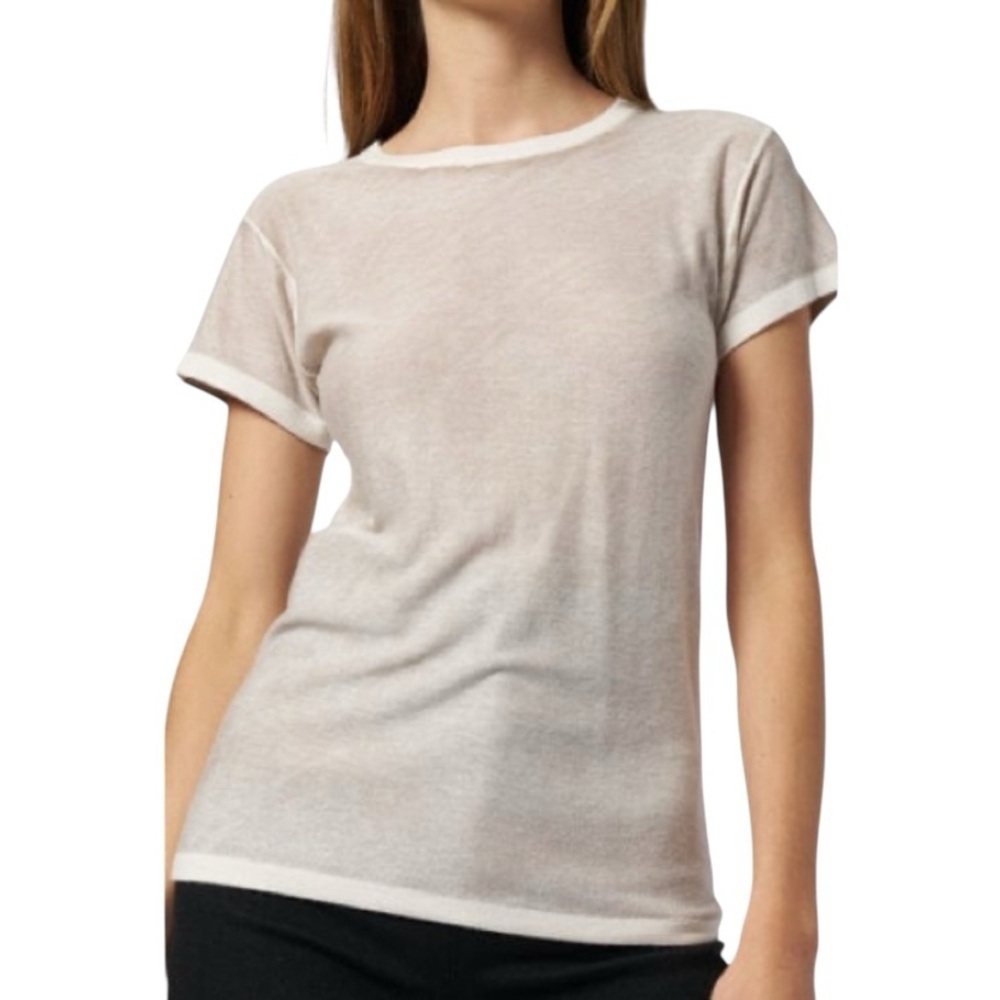 NWT KOKUN SHORT SLEEVE OVERDYE CREWNECK IN OAK - SIZE M